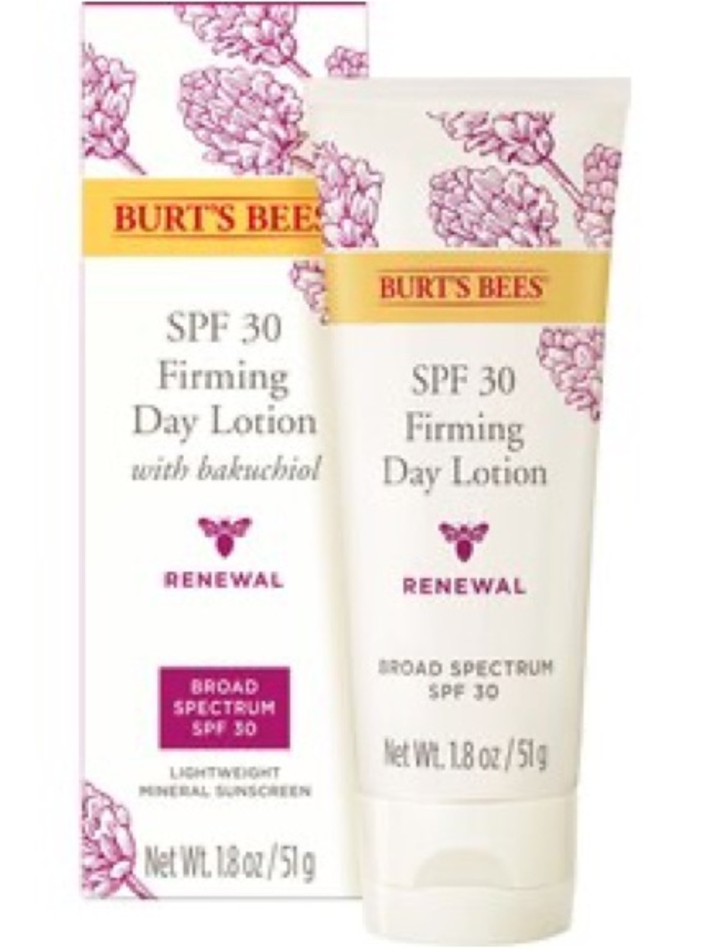 Burt's Bees Renewal Firming Day Lotion with Bakuchiol, SPF 30, 1.8 fl oz NEW